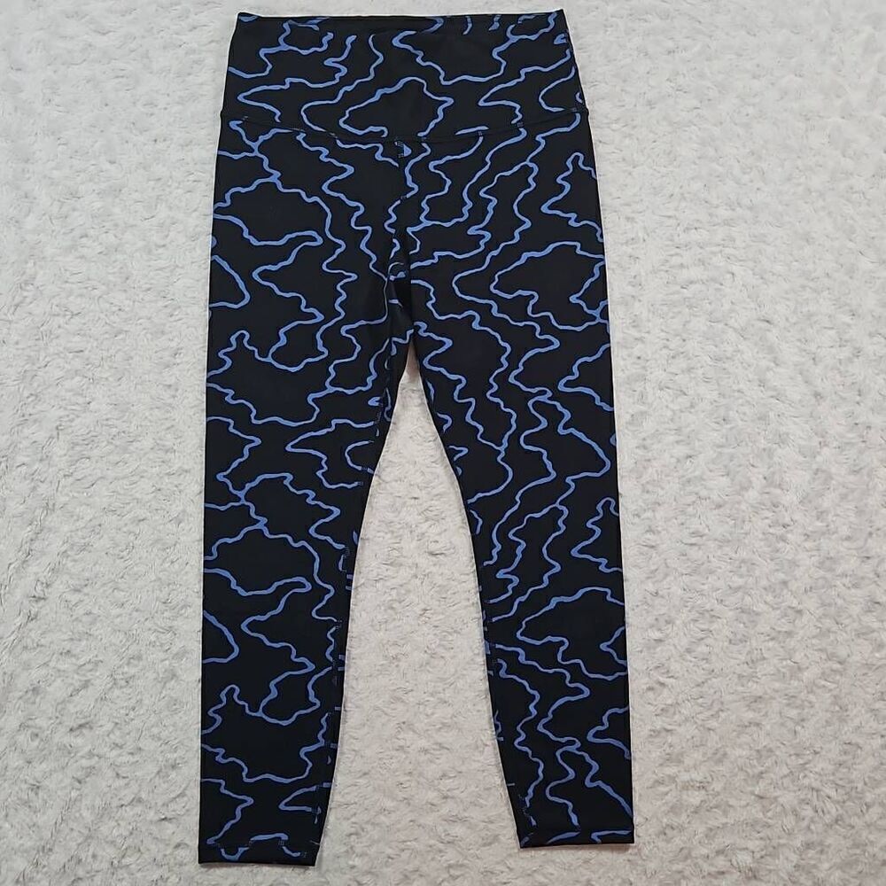 Athleta women's size small elation train 7/8 tight black blue 985363